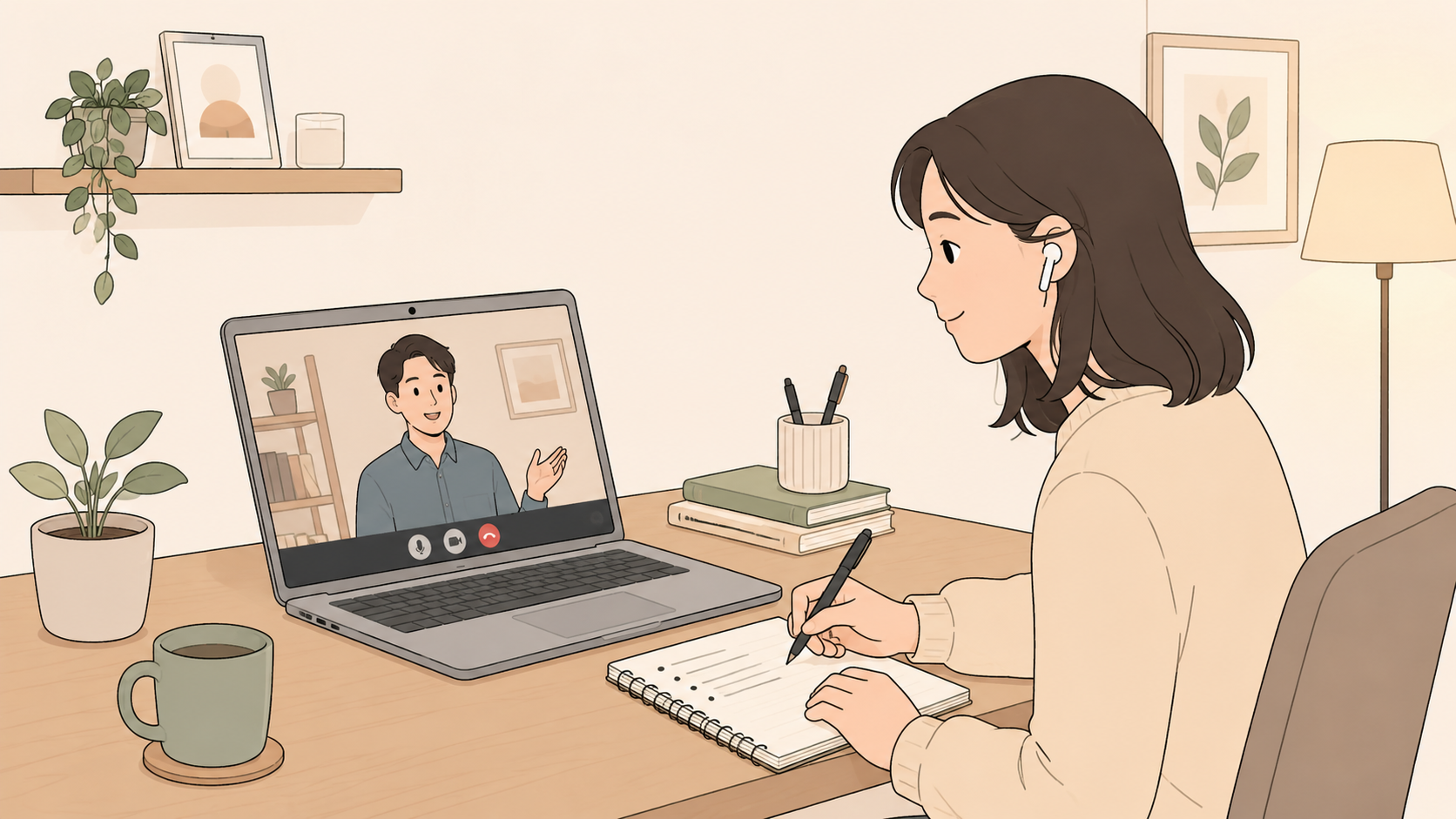転職エージェントに相談するイラスト